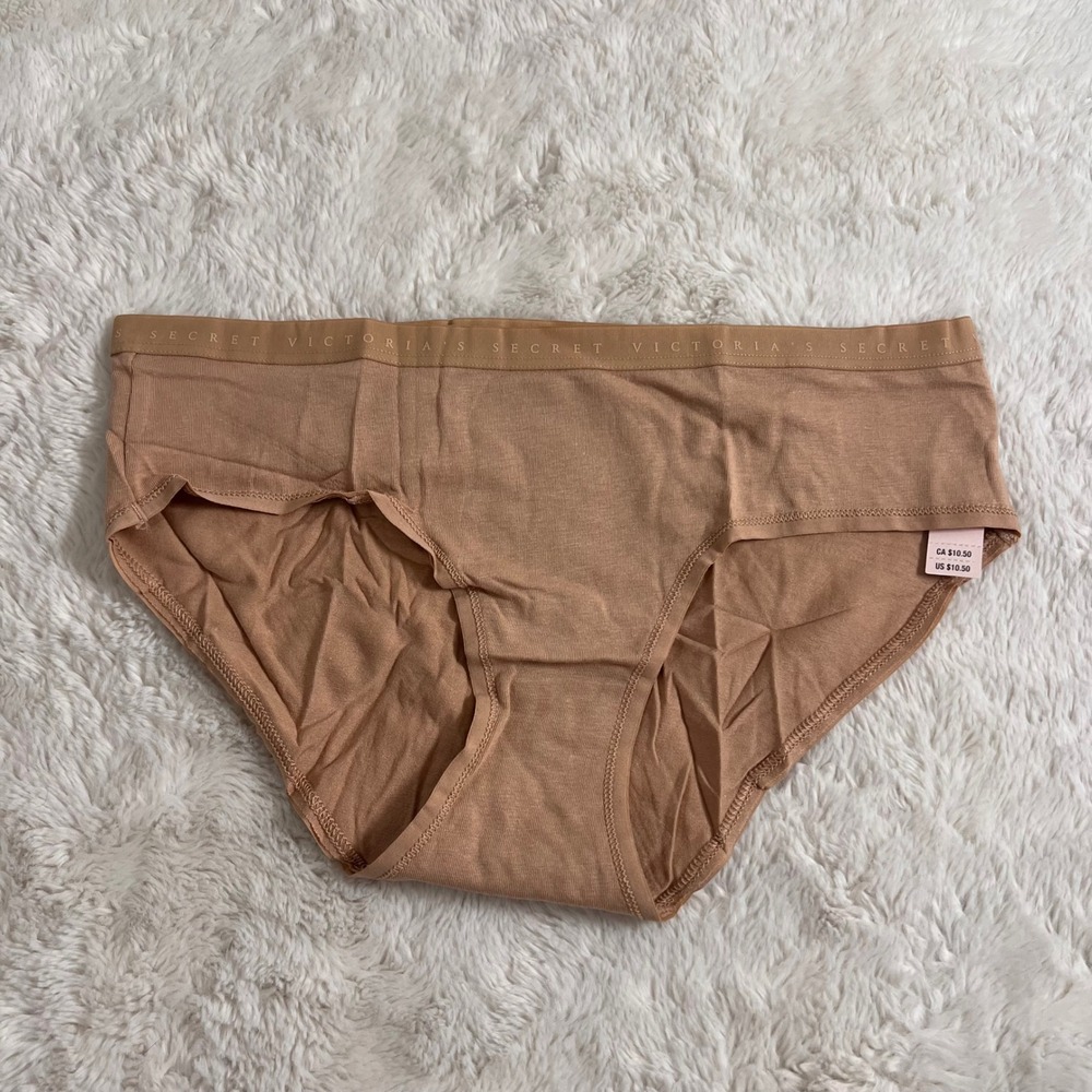 Victoria's Secret Hiphugger Hipster Panty Tan Nude Logo Waistband S 415965 05 25